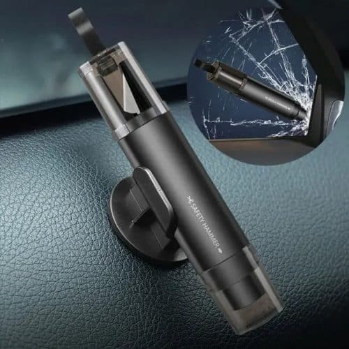 2 in 1 Car Safety Hammer Window Glass Breaker Seat Belt Cutter 01