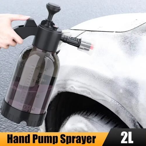 2L Hand Pump Foam Sprayer Car Wash Snow Foam Bottle with 2 Nozzles