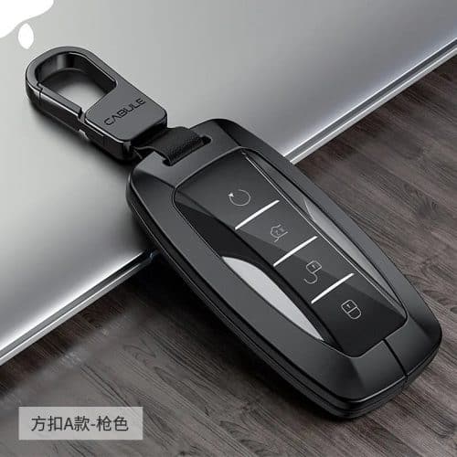 Aluminum Alloy Car Key Case for BYD Car Black 01