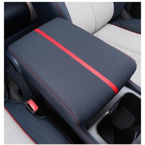 BYD ATTO 3 Leather Car Armrest Box Pad Blue Red 01