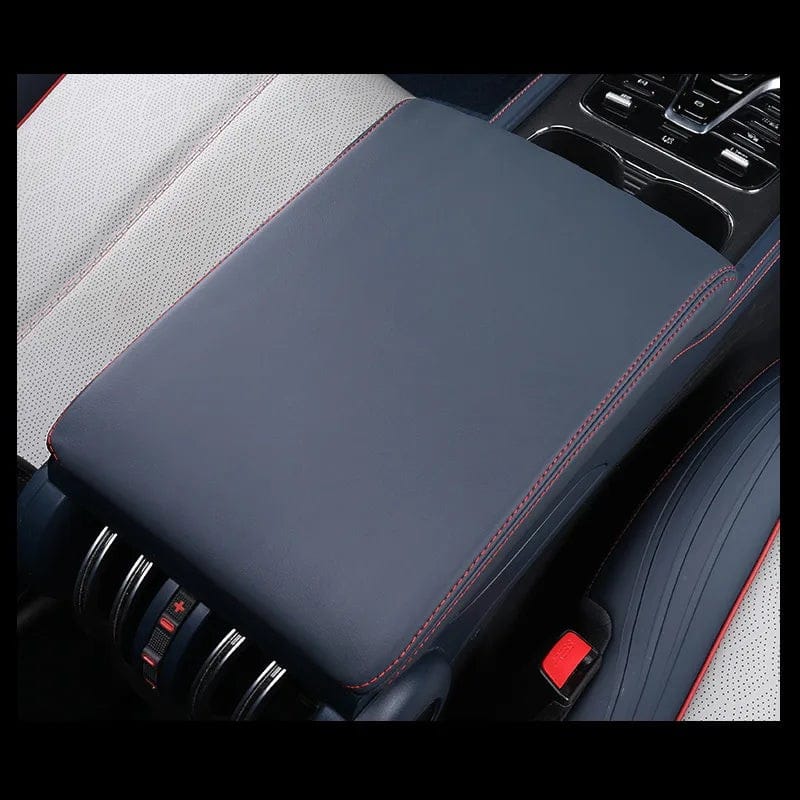 BYD ATTO 3 Leather Car Armrest Box Pad Blue 01