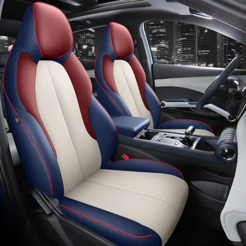 BYD Atto 3 Four Seasons Seat Cover Full Set Beige Red 01