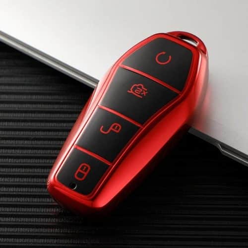 BYD Car Key Case 4 Buttons Remote Control Protect Cover With Silver 01