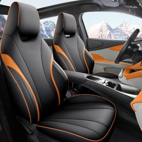 BYD Dolphin Car Seat Covers Full Set Black Orange 01