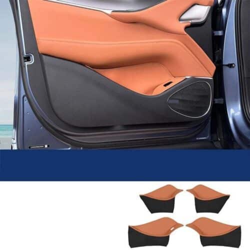 BYD Sealion 7 PU Leather Car Door Car Seat Back Anti Kick Mat Pad Orange 01