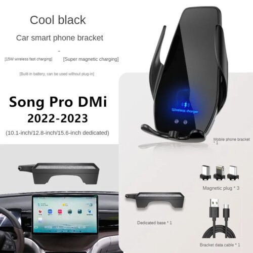 BYD Song Pro Car Phone Holder with Wireless Charger Black 01
