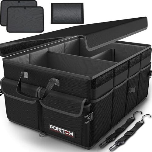 Car Boot Organiser – Foldable Storage Box with Compartments & Lid