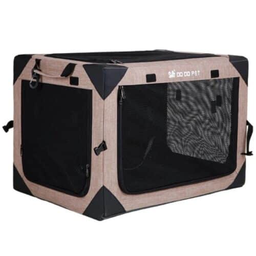 Car Mounted Dog Kennel Multifunctional Dog Cage Khaki 01