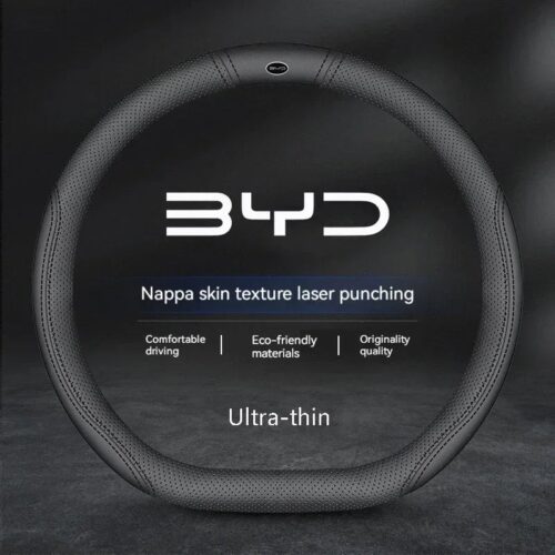 Car Suede Steering Wheel Cover For BYD Car All Model D Shape 01