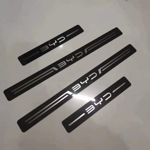 EV Car Door Sill Stainless Metal Protection for BYD Car Black 01