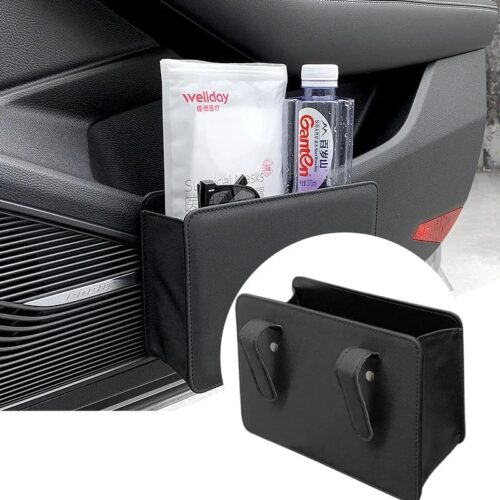 Foldable Leather Trash Bin Storage Organizer Box 01