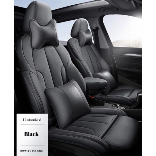 Genuine Leather Car Seat Covers Only For BYD Atto 3 Black 01
