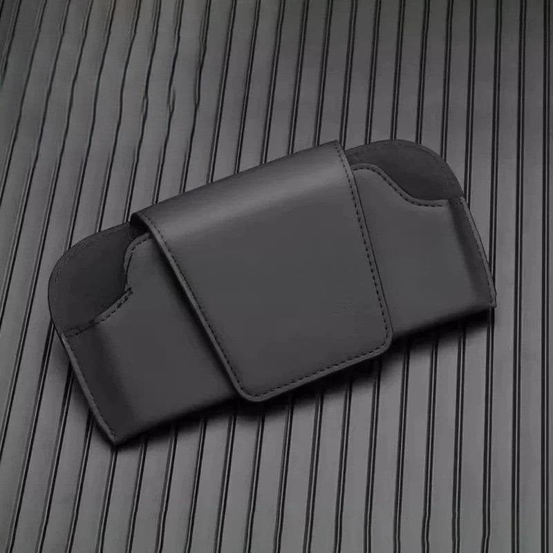 Sun Visor Glasses Holder Sunglasses Storage Case Black Smooth 01